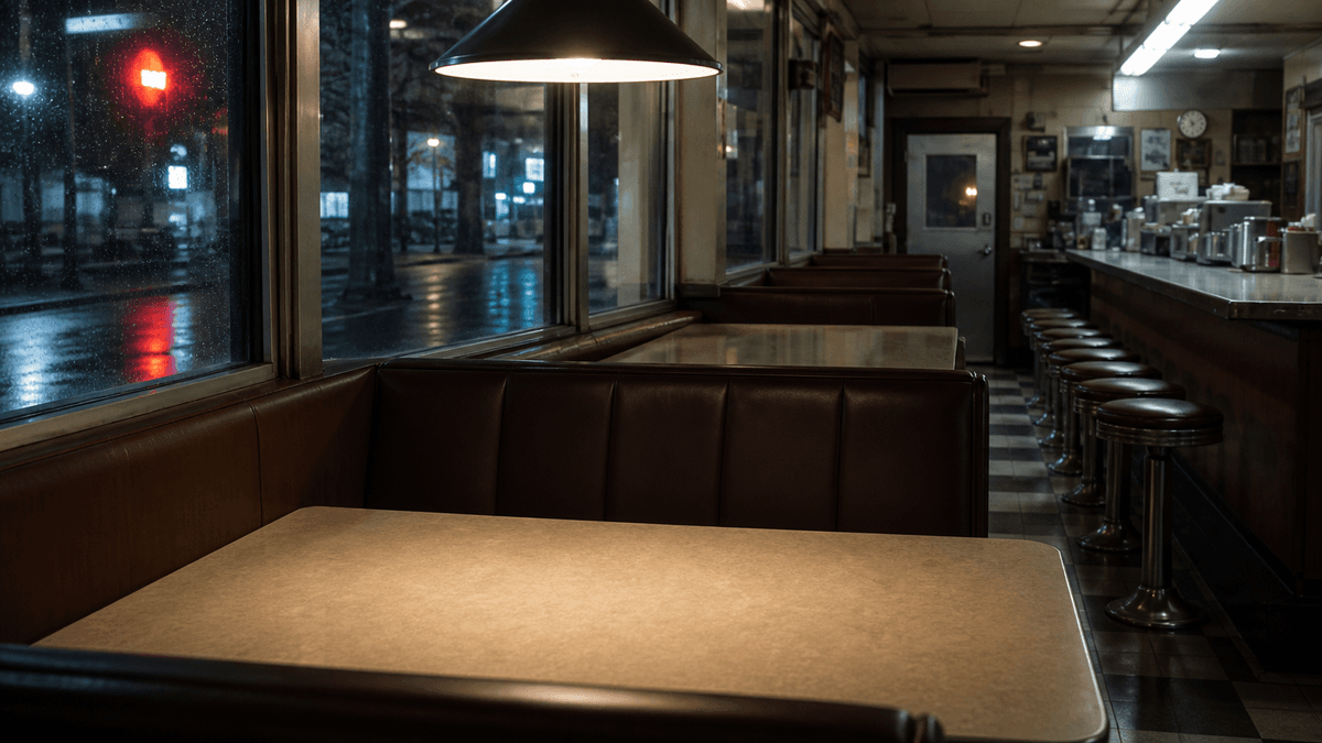 Clean plate of Diner Interior